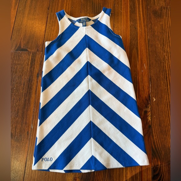 Polo by Ralph Lauren Blue and White Chevron Tank Dress Polo by Ralph Lauren Blue and White Chevron Tank Dress